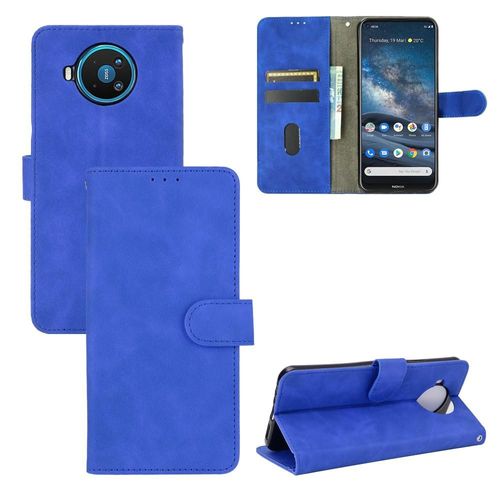 Étui Pour Nokia 8.3 Avec Porte-Cartes Kickstand Housse De Protection Protection Complète Insertion De Carte Coque En Cuir Folio Flip - Bleu