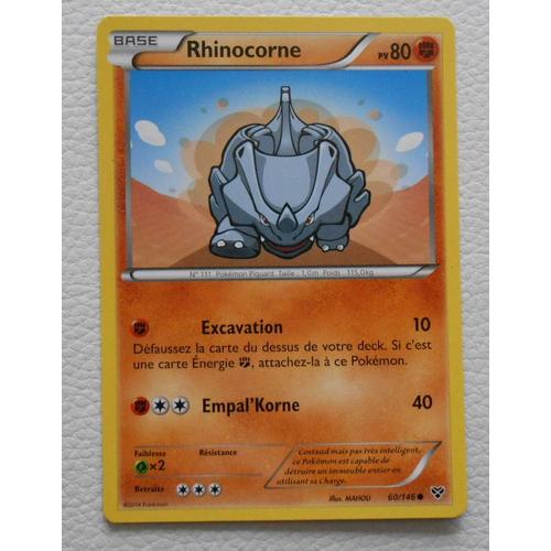 Pokémon - 60/146 - Xy - Rhinocorne - Commune