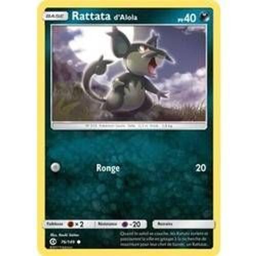 Carte Pokemon Soleil Et Lune Rattata D'alola 76/149
