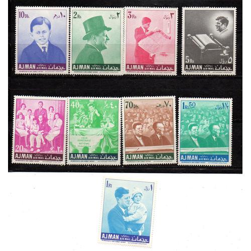 Ajman- Série Complète De 9 Timbres Neufs- Poste Aérienne- Président Kennedy