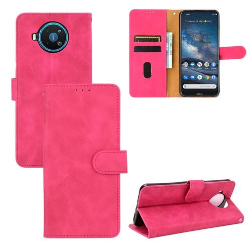 Étui Pour Nokia 8.3 Insertion De Carte Avec Porte-Cartes Kickstand Protection Complète Housse De Protection Coque En Cuir Folio Flip - Rouge