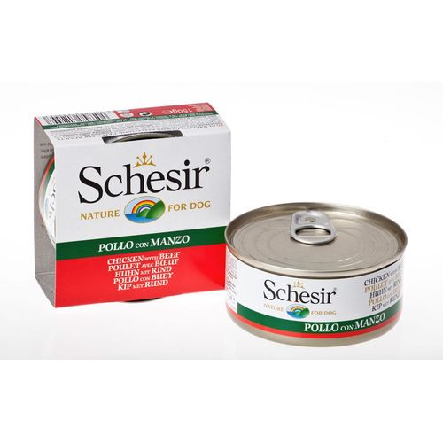Schesir Filets De Poulet Avec Boeuf En Gelée Pour Chien 10 X 150 G