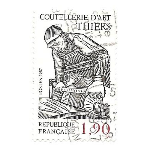 Timbre Oblitéré De 1.90, Coutellerie D'art De Thiers