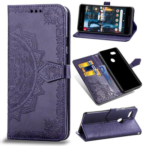 Étui Pour Google Pixel 3 Couverture Rabotant Motif Exquis Antichoc Simple Entreprise Étui En Cuir - Violet
