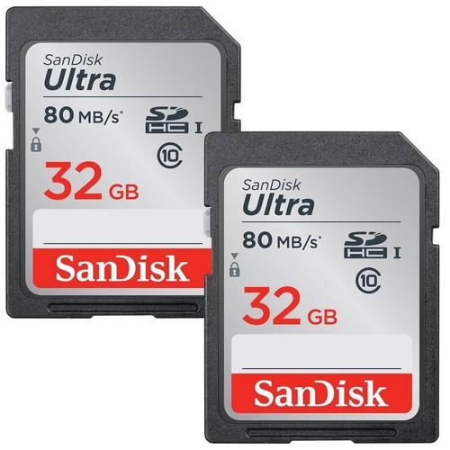 2PCS Carte Mémoire micro SDHC SanDisk Ultra 32Go Adaptateur SD