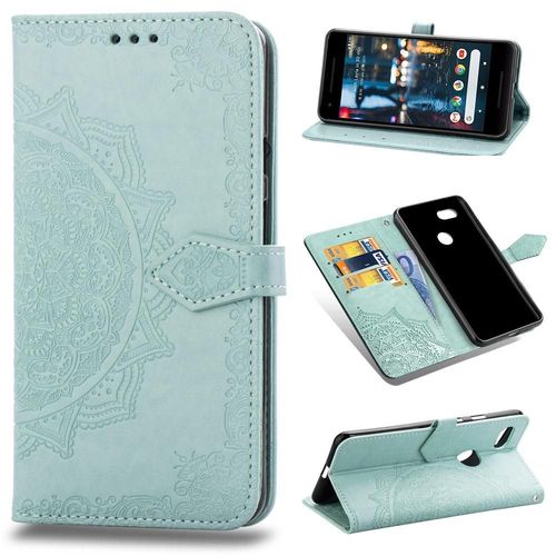 Étui Pour Google Pixel 3 Simple Entreprise Motif Exquis Étui En Cuir Couverture Rabotant Antichoc - Vert