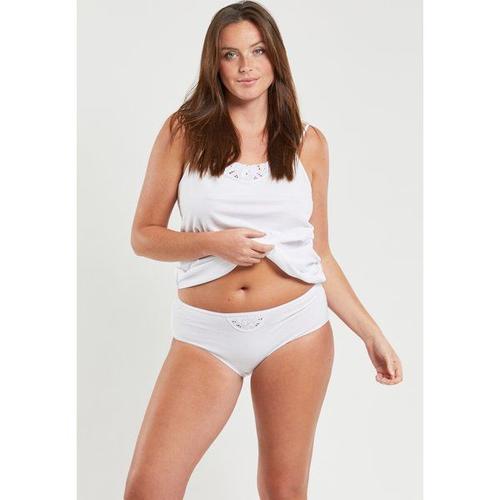 Culotte "Barbara" - Coton Peigné Femme Barbara Blanc M - 40