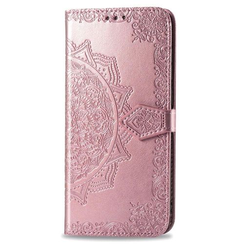 Étui Pour Google Pixel 3a Xl Étui En Cuir Simple Entreprise Antichoc Couverture Rabotant Motif Exquis - Doré