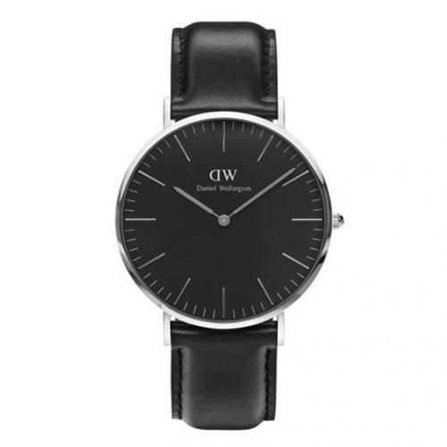 Montre Daniel Wellington Homme Modèle Sheffield Argentée Et Noire - Dw00100133