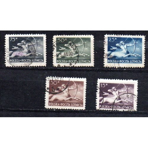 Pologne- Série De 5 Timbres Oblitérés- Poste Aérienne- Centaure