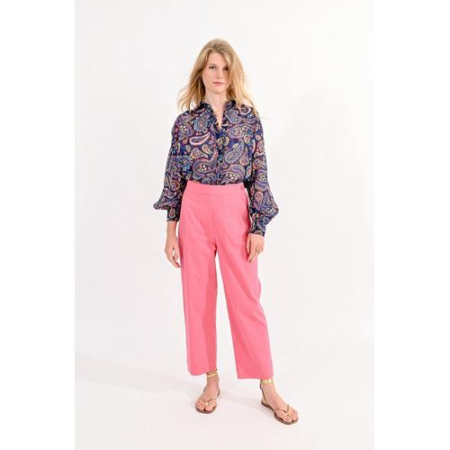 Pantalon Large À Taille Haute Multicolore