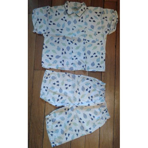 Ensemble Chemise Pantalon Médiane Coton Taille 6 Ans Multicolore Blanc À Motifs