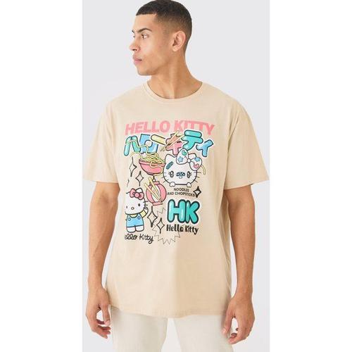 Oversized Hello Kitty License T-Shirt Homme - Beige - L, Beige