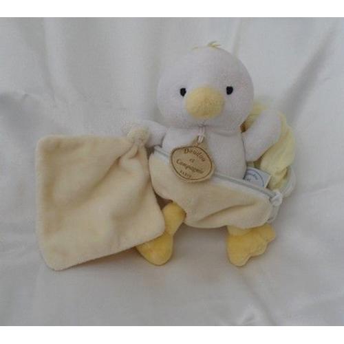 Doudou Peluche Poussin Blanc Mouchoir Et Coquille Jaune Doudou Et Compagnie