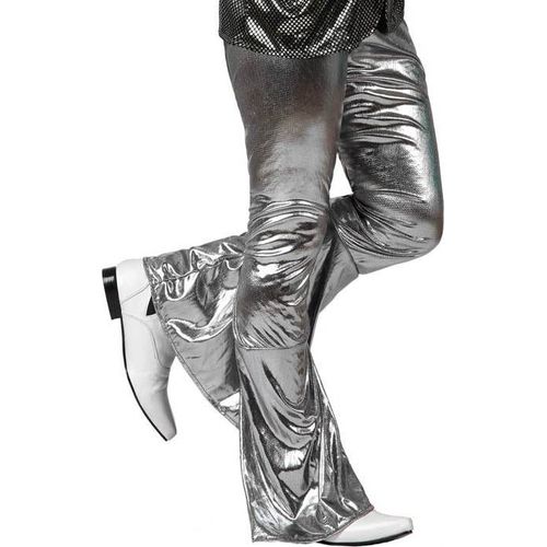 Pantalon Disco Holographique Argent Homme M / L