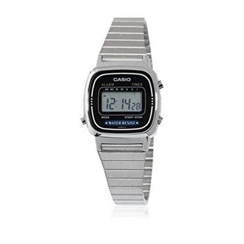 Casio - La670w - Vintage - Montre Femme - Quartz Digital - Cadran Lcd - Bracelet Acier Gris