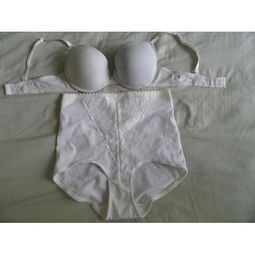 Ensemble Lingerie Gaine-Culotte + Soutien-Gorge Blanc