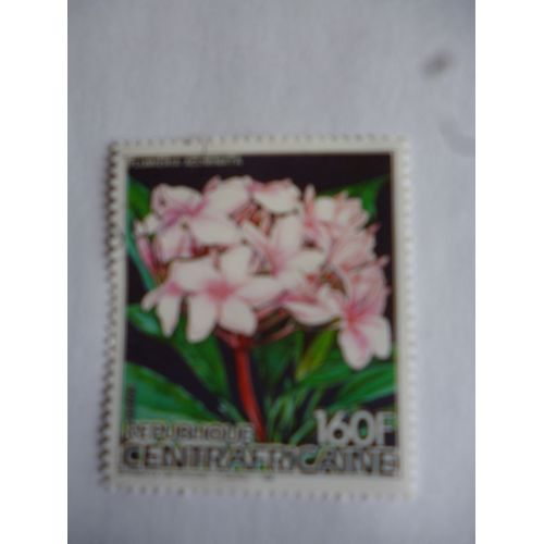 Timbre République Centrafricaine 1986 :Plumieria Acuminata.