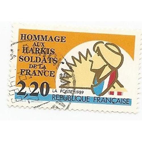 Timbre Oblitéré Hommage Aux Harkis, Soldats De La France (Profil D'un Harki) Année 1989 N° 2613 Yvert Et Tellier Luxe 