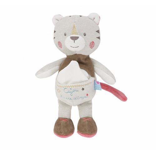 Doudou Chat Beige Marron Sucre D'orge Cajou Mouchoir Blanc Peluche Tigre Ours Jouet Eveil Bebe Soft Toys Cat Teddy Bear