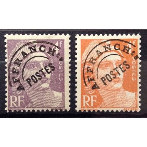 France - Préoblitérés Gandon 4f Violet (N° 97) + Gandon 4f Orange (N° 99) Neufs* - Année 1945 - N15007