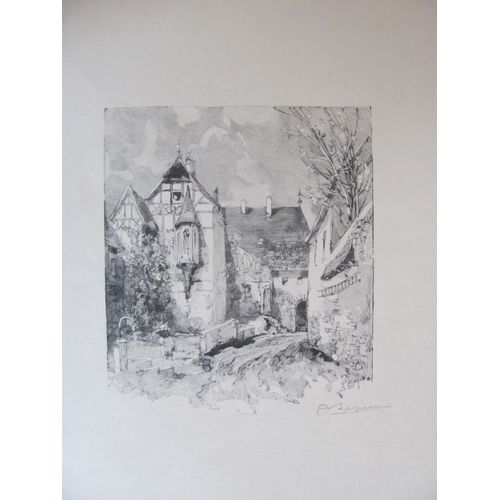 Auguste Lepère: "Centenaire De Luther. Cour Intérieure De La Wartburg"