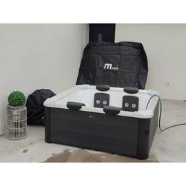 SPA rigide OSLO MSPA 6 personnes gris. 4 coussins. bâche incluse. hydromassages système