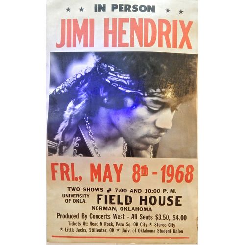Affiche Jimi Hendrix Field House 1968 Usa