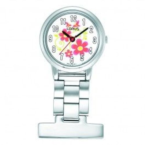 Lorus Nurses Fob Ss Flower Dial Watch