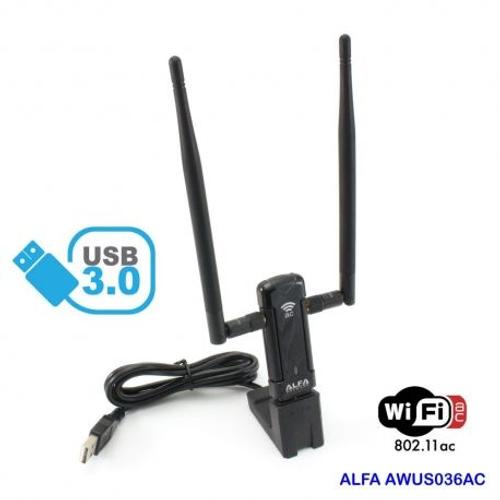 Antenne WIFI AC USB 3.0 Alfa Network AWUS036AC à longue portée de 5 GHZ