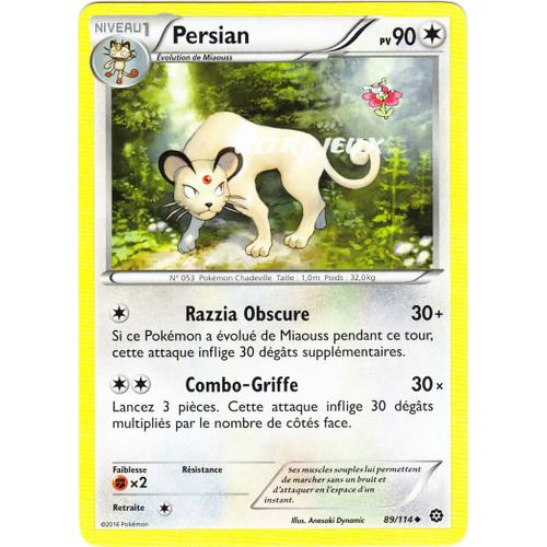 Pokémon - 89/114 - Persian - Xy - Offensive Vapeur - Peu Commune