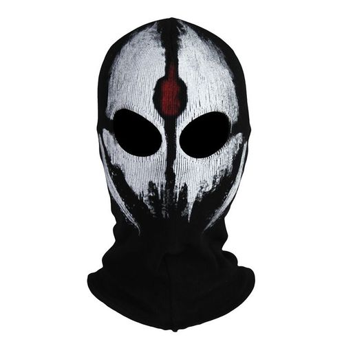 Cagoule Motif Crâne Masque Deux Trous Yeux Tissu Respirant Motif Tête De Mort Ghost Fantôme, Tête De Mort Militaire Soldat Armée Halloween Convention Jeu Vidéo Cosplay Costume Boutique Black Sugar Punk