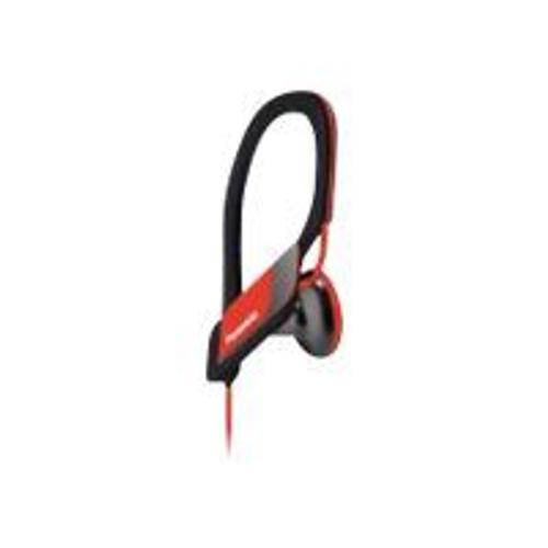 Panasonic RP-HS34E - Sports - écouteurs - embout auriculaire - montage sur l'oreille - filaire - jack 3,5mm - rouge