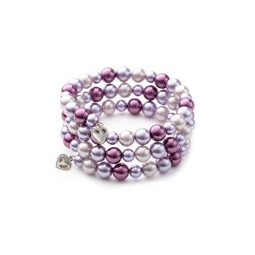 Bracelet 3 Rangs En Perles Roses Et Plaqué Rhodium - Blue Pearls Ocp 0134 Rose Unique