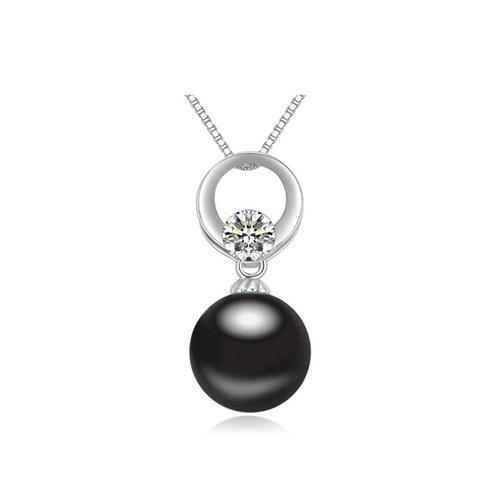 Pendentif Perle Noire Et Cubic Zirconia - Crystal Pearl Cry A287 G Unique