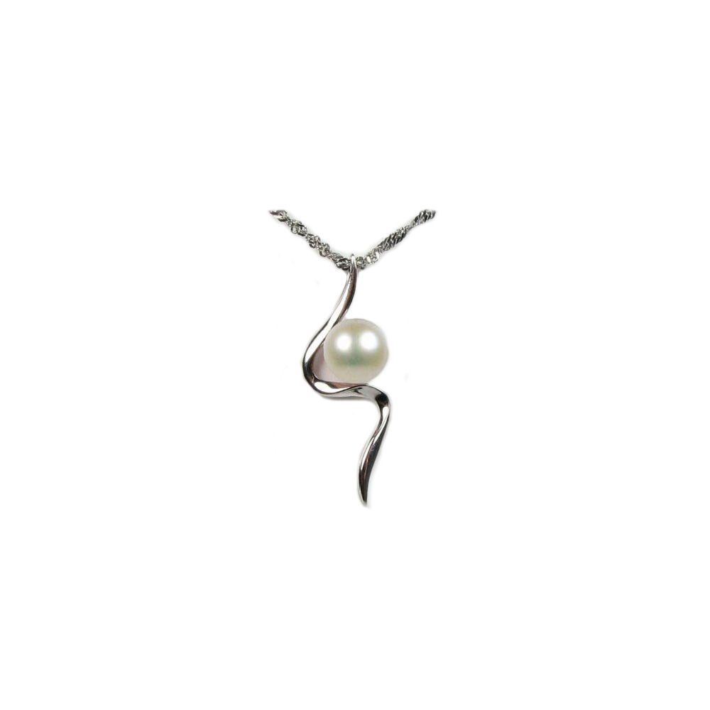 Collier Pendentif Femme En Argent 925/1000 Et Perle De Culture D'eau Douce Blanche - Blue Pearls Bps 0165 Y Unique