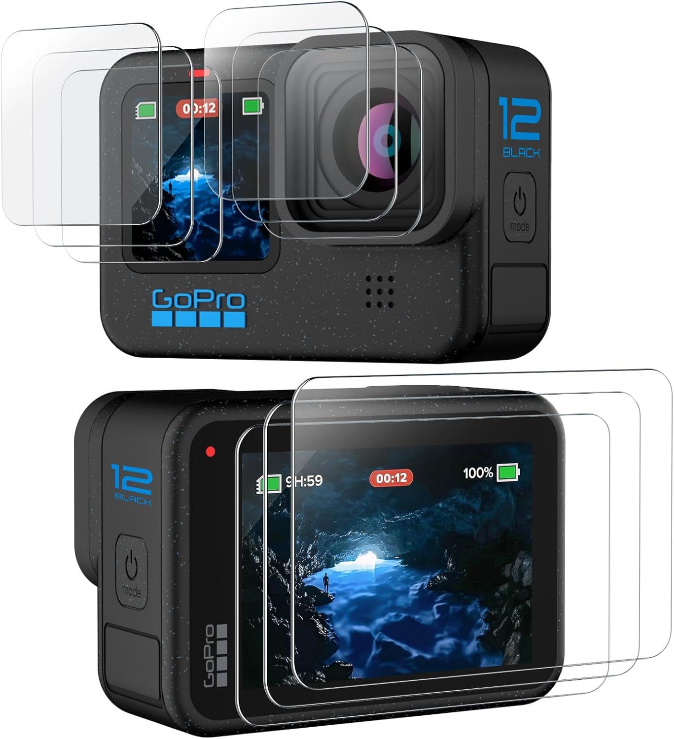 Protection d'cran pour GoPro Hero 12/11/10/9 Black avec pro...
