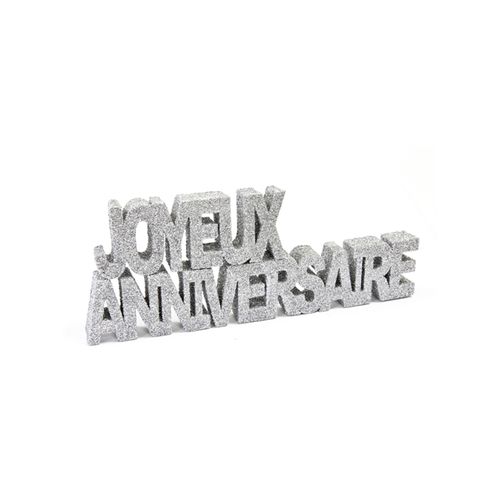 Deco Table Joyeux Anniversaire Argent Taille Unique