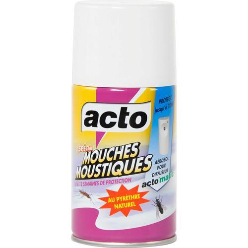 Recharge aérosol 250ml pour diffuseur électrique d'insecticide mouches et moustiques-Acto