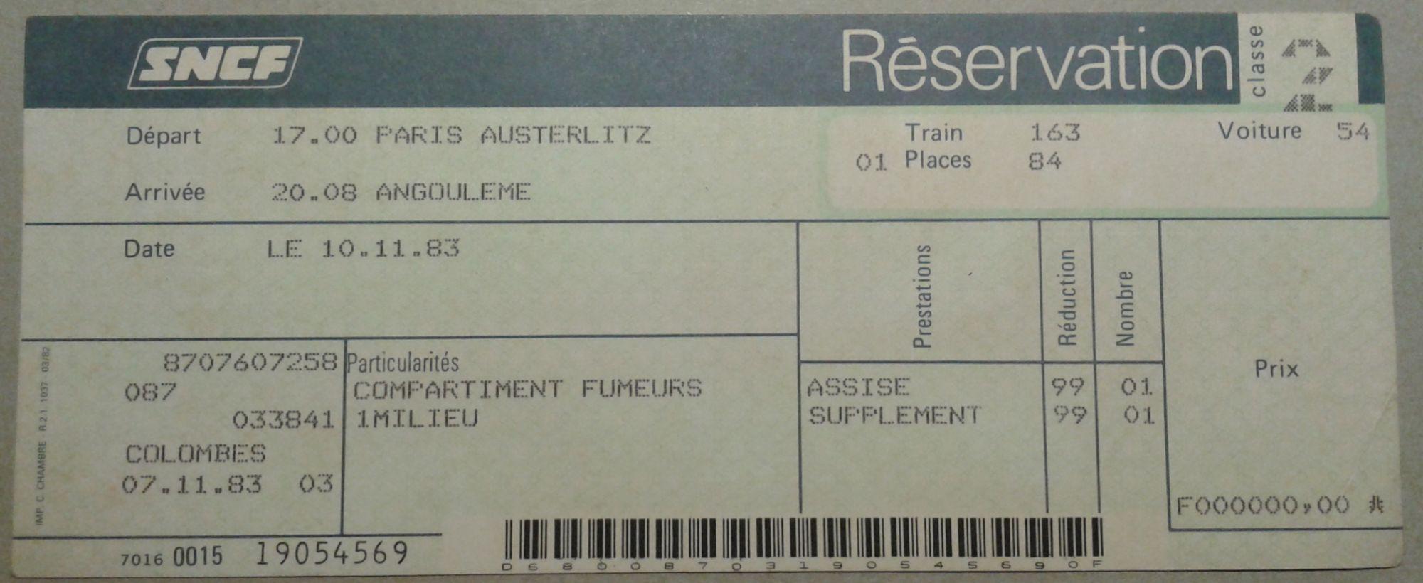 Billet Train Paris d’occasion  Plus que 4 à 60%