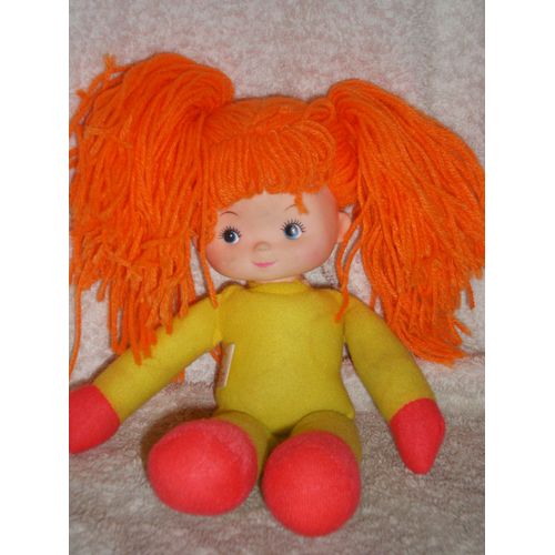 Poupée Blondine Rainbow (Arc En Ciel)  Cheveux Orange Deux Couettes (Taille 28cm)