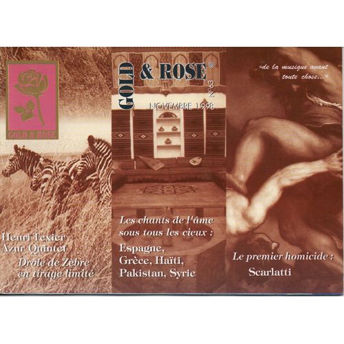 Gold & Rose N° 63 : Henri Texier Azur Quintet,Al - Kindî,  Scarlatti Le Premier Homicide  