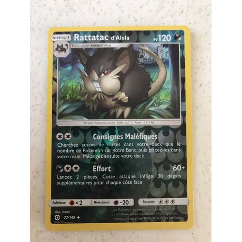 Reverse Rattatac 77/149 - Pokemon Sl1 Soleil Et Lune 