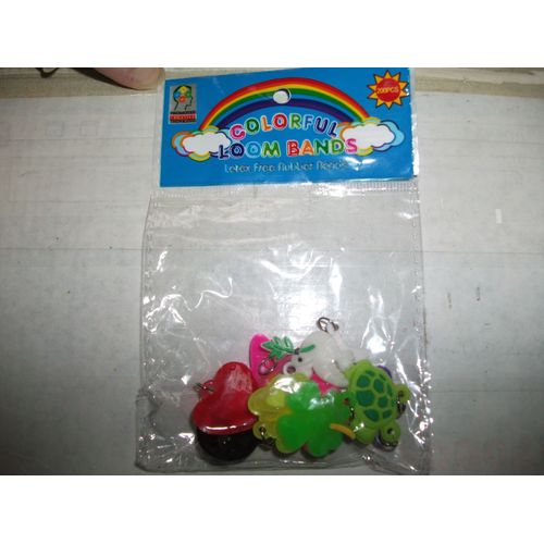 Lot De 12 Breloques Loom Bands En Plastique Molle