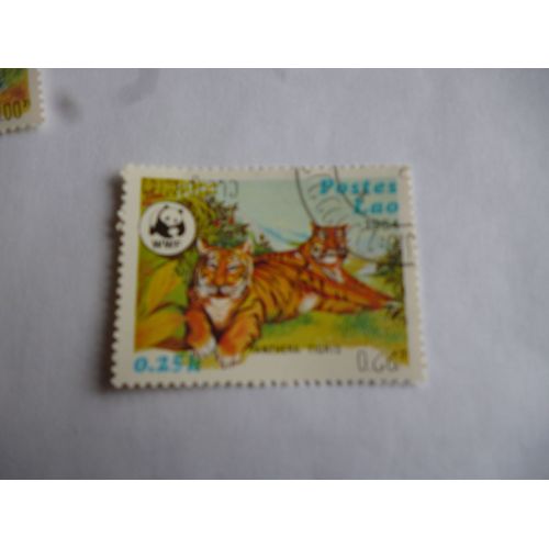Timbre Laos 1984 :Panthère Tigre.