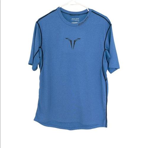 T Shirt Bauer Hockey Fit Bleu Manches Courtes - Taille M (Sans Le Logo Devant)