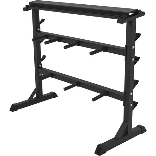 Gorilla Sports - Rack De Rangement Pour Poids Et Haltères 30/31mm - Noir Ou Blanc - Couleur : Gris