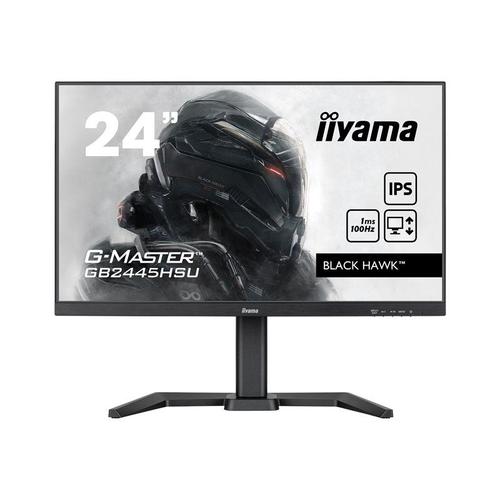 iiyama G-MASTER Black Hawk GB2445HSU-B1 - Écran LED - 24" - 1920 x 1080 Full HD (1080p) @ 100 Hz - IPS - 250 cd/m² - 1300:1 - 1 ms - HDMI, DisplayPort - haut-parleurs - noir mat