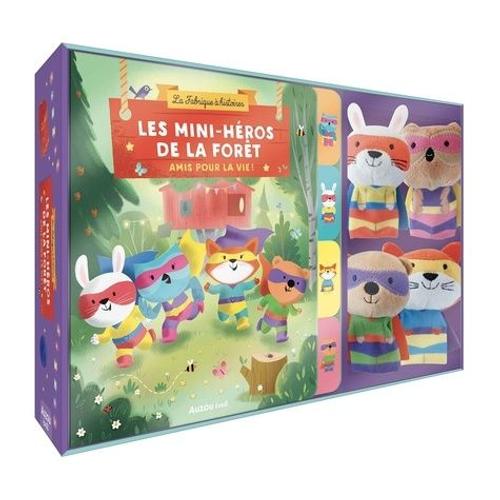 Coffret Les Mini-Héros De La Forêt - Amis Pour La Vie ! - Avec 4 Marionnettes À Doigts - 1 Album Contenant 4 Aventures Des Mini-Héros Et 1 Décor Cartonné