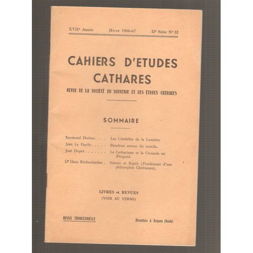 Cahiers D'études Cathares 32 